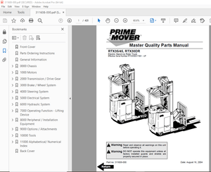 BT-Prime Mover RTX35/45 RTX30DR Electric Stand-Up Rider Truck Parts Manual - PDF DOWNLOAD