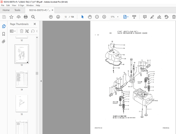 Kawasaki WHEEL LOADER MITSUBISHI S6A3-TA AUTHENT 115ZA-2, 115ZIV-3 Engine Parts Manual  