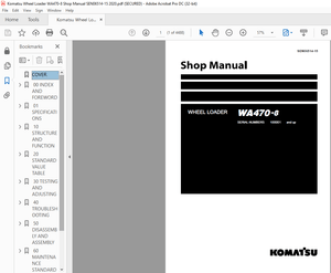 Komatsu WA470-8 Wheel Loader Shop Manual SEN06514-15 – PDF DOWNLOAD