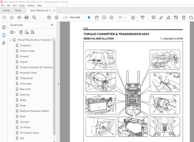 TOYOTA Forklift 7FGU35-80 7FDU35-80 &amp; 7FGCU35-70 Repair Manual - PDF DOWNLOAD