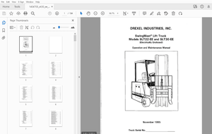 Drexel SwingMast Lift Truck SLT22-EE &amp; SLT30-EE Operation &amp; Maintenance Manual 1404705 -  