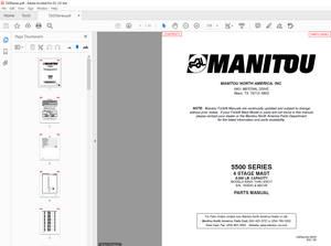 Manitou Forklift 5500 SERIES 4 STAGE MAST Parts Manual -  PDF DOWNLOAD