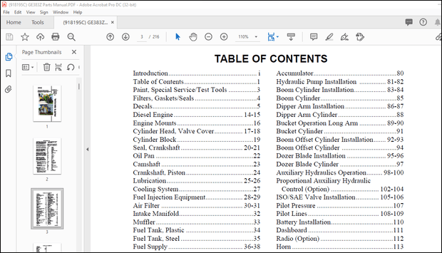 GEHL Compact Excavators 383Z Parts Manual(918195) – PDF DOWNLOAD