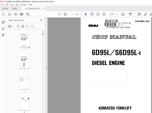 Komatsu FORKLIFT 6D95L/S6D95L-1 DIESEL ENGINE SHOP MANUAL (S)6D-5L-BE2 - PDF DOWNLOAD