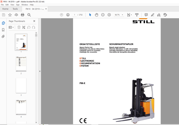 STILL STED Forklift FM-X Reach mast stacker Spare Parts List Manual – PDF DOWNLOAD