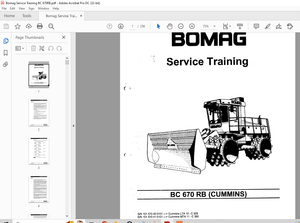 Bomag BC 670 RB (CUMMINS) Service Training Manual 00809842 – PDF DOWNLOAD