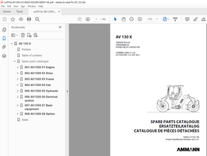Ammann AV 130 X Tandem Roller Parts Manual 3001210 - PDF