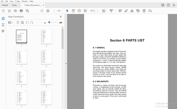 Drexel SL44/4 SwingMast Lift Truck Parts Manual 17543-08 (SECTION 6 PARTS LIST) – PDF DOWNLOAD