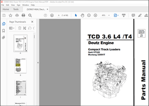 Deutz Engine TCD 3.6 L4 T4 Compact Loaders Gehl VT320 Mustang 3200VT Parts Manual 50960148 PDF