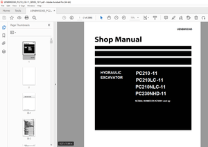 Komatsu PC210-11,PC210LC-11,PC210NLC-11,PC230NHD-11 Excavator Repair Service Manual UENBM00365 - PDF
