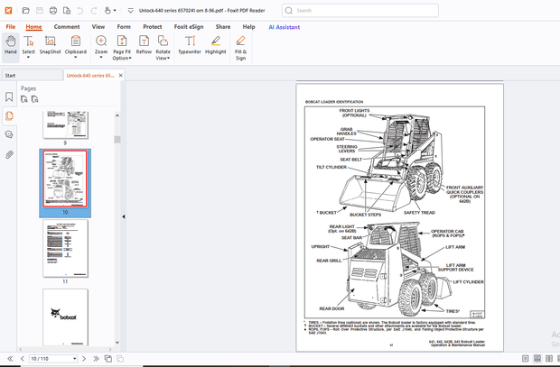 Bobcat 641 642 642B 643 Operation &amp; Maintenance Manual - PDF DOWNLOAD