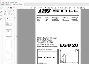 Still EGU20 Electric Pallet Truck Spare Parts List Manual – PDF DOWNLOAD