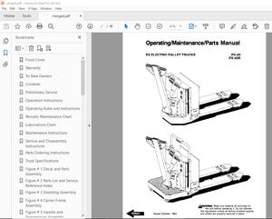 BT Prime-Mover PX Electric Pallet Truck Operating Maintenance &amp; Parts Manual - PDF DOWNLOAD