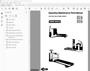 BT Prime-Mover PE40 PL40 PE40R PL40R PE40C PL40C PE60 PL60 PE60R PL60R PE60C PL60C Parts Manual PDF