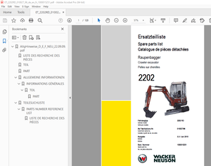 Wacker Neuson 2206 Crawler Excavator Parts Manual 1000015251 - PDF DOWNLOAD 