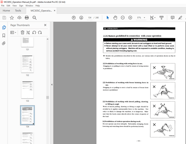 Maeda MC-305C MINI-CRAWLER CRANE OPERATION MANUAL  – PDF DOWNLOAD