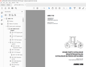 Ammann ARX 110 Tandem Roller Parts Catalogue Manual 3010129 - PDF