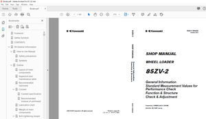 Kawasaki 85ZV-2 WHEEL LOADER Shop Manual 93211-00432 - PDF DOWNLOAD