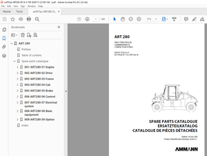 AMMANN ART 280 PNEU TYRED ROLLER PARTS MANUAL 3038713 - PDF 