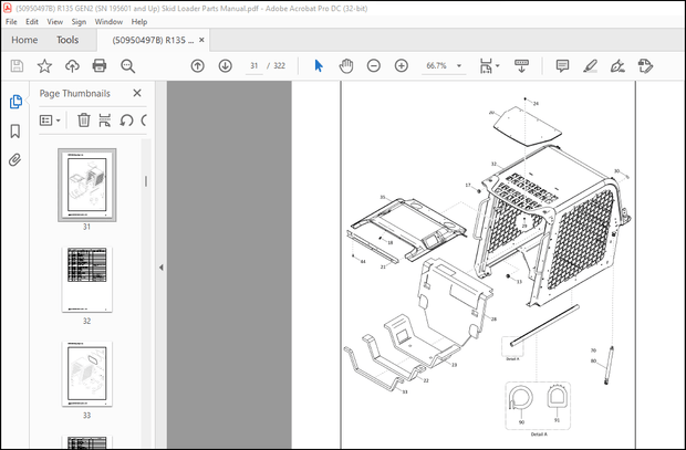 GEHL R135-GEN2 R135 GEN2(EU) R135 GEN2 X-SERIES Compact Skid Loader Parts Manual(50950497) – PDF 