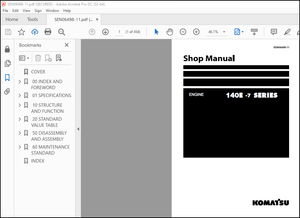 Komatsu 140E-7 Series Engine Shop Manual SEN06498-11 – PDF DOWNLOAD