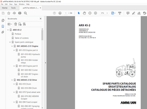 Ammann ARX 45-2 Tandem Roller Parts Manual SN 3021040 PDF