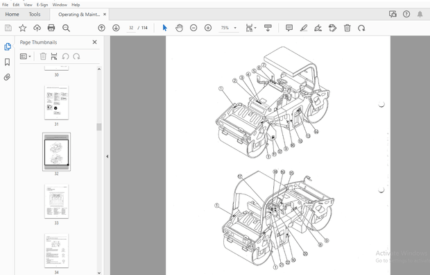 Sakai SW654 SW654H SW654B SW654ND Operation &amp; Maintenance Manual - PDF