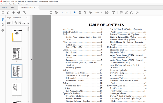Gehl AL 140 (SN 13000 and Up) Articulated Loader Parts Manual 50940347 – PDF DOWNLOAD