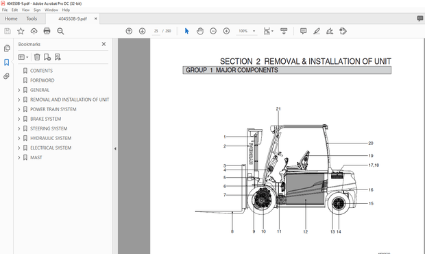Hyundai Forklift 40B-9 45B-9 50B-9 Service Manual – PDF DOWNLOAD