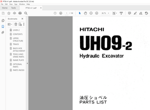 Hitachi Hydraulic Excavator UH09-2 Parts List Manual(P750-4-1) – PDF DOWNLOAD
