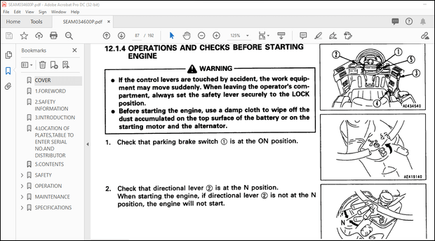 Komatsu Trash Compactor WF450T-3 Operation &amp; Maintenance Manual SEBM034600P – PDF DOWNLOAD