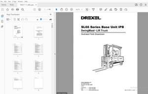 Drexel SL66 Series Base Unit IPB SwingMast Lift Truck Parts Manual 16027-11 – PDF DOWNLOAD