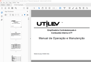 UTILEV Empilhadeira Contrabalançada à Combustão Interna 4-7T Manual de Operação PDF