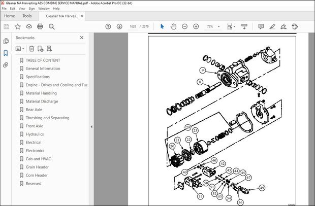 Gleaner NA Harvesting A85 Rotary Combine Service Manual – PDF DOWNLOAD