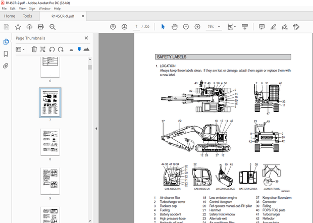 Hyundai R145CR-9 Crawler Excavator Operator’s Manual 2023 – PDF DOWNLOAD