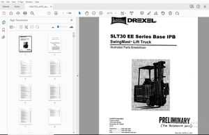 Drexel SLT30 EE Series Base IPB SwingMast Lift Truck Parts Manual 1422753 - PDF DOWNLOAD