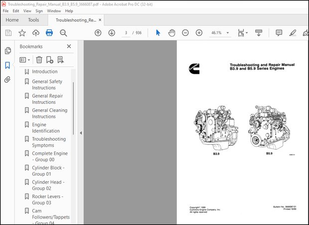 Cummins B3.9 &amp; B5.9 Series Engines Troubleshooting &amp; Repair Manual – PDF DOWNLOAD