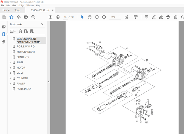 Kawasaki KCM 60Z7 Wheel Loader Parts Manual 93306-00292 – PDF DOWNLOAD