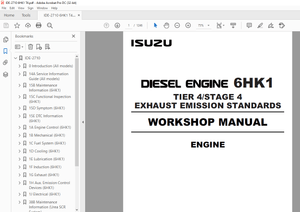 Isuzu Diesel Engine 6HK1 Tier4Stage4 Exhaust Emission Standards Workshop Manual - PDF DOWNLOAD