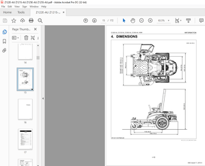 Kubota Zero Turn Mower Z122E-AU Z121S-AU Z125E-AU Z125S-AU Workshop Manual – PDF DOWNLOAD