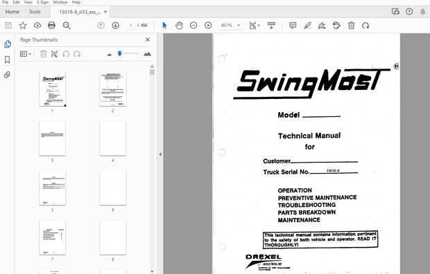 Drexel SL33 ESS HP Service &amp; Parts Manual 15018-8 – PDF DOWNLOAD