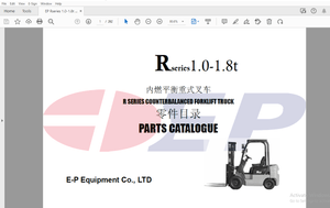EP Rseries 1.0-1.8t COUNTERBALANCED FORKLIFT TRUCK PARTS MANUAL – PDF DOWNLOAD