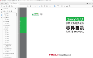 Heli Forklift G Series2-3.5t Balanceweight Type Forklift Truck With Engine parts manual – PDF 