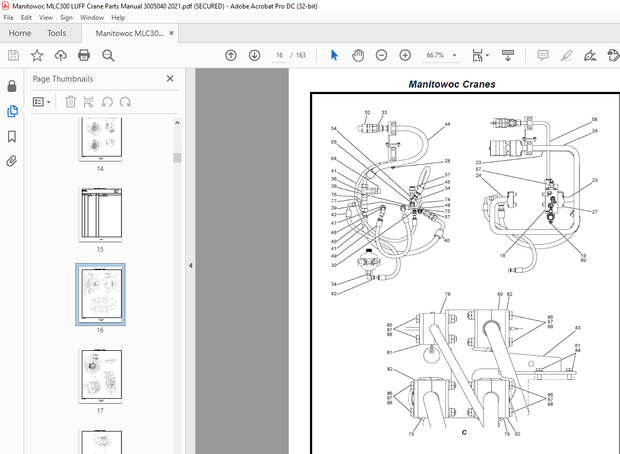 Manitowoc Crane MLC300 LUFF Parts Manual SN 3005040 – PDF DOWNLOAD