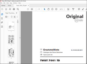 Pottinger Tractor TWIST 7001 Spare parts list Manual – PDF DOWNLOAD