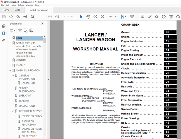 Mitsubishi 2004 Lancer / Lancer Wagon Workshop Manual PDF