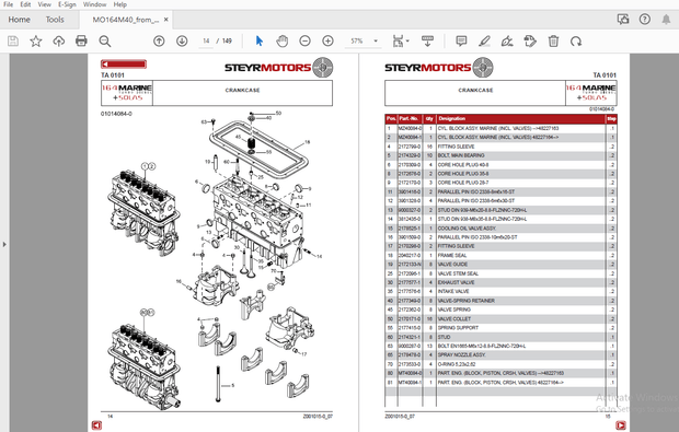 Steyr MO164M40 Marine Turbo Diesel Solas Parts Manual 48219001 – PDF DOWNLOAD