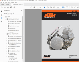 KTM 250 SX ENGINE REPAIR MANUAL - PDF DOWNLOAD