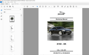 Jaguar X150-XK 5.0L-5.0l SC Workshop Manual VIN B32753 to VIN B44939 - PDF DOWNLOAD
