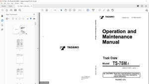Tadano Forklift Truck Crane TS-75M-1 Operation &amp; Maintenance Manual PDF